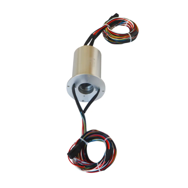 DHS066-37 Ingiant Ethernet slip ring transmitting 1 Gigabit Ethernet signal and 28 channels power rings (2-20A) — hybrid slip rings manufactured by INGIANT