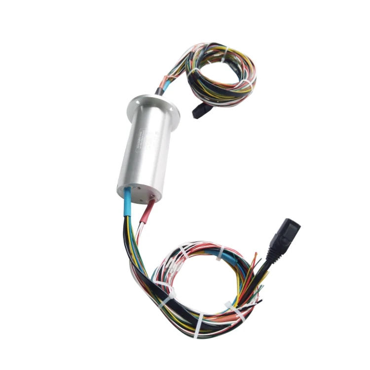 DHS050-35-002 Ingiant Ethernet slip ring out diameter 50mm with1 channel 1000M Ethernet + 26 channels power/signal, view 2