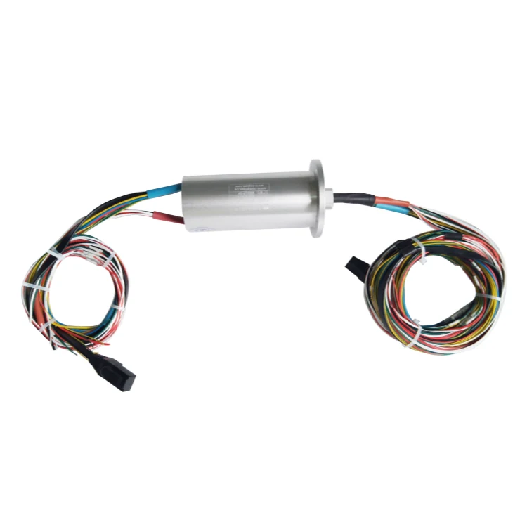 DHS050-35-002 Ingiant Ethernet slip ring out diameter 50mm with1 channel 1000M Ethernet + 26 channels power/signal, view 3