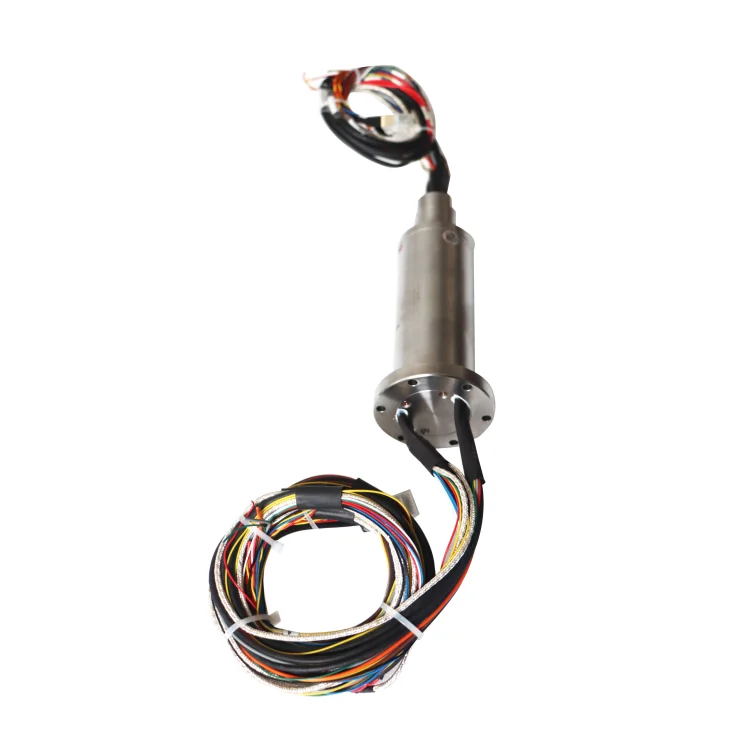 DHS044-40 Ethernet slip ring with solid flange design diameter 44mm 40channels — ethernet slip rings manufactured by INGIANT
