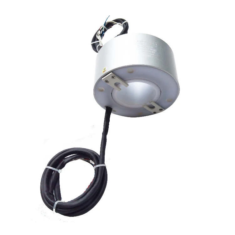 DHK0560-10 Standard through hole 60mm 100M Ethernet slip ring with 2 channels 2A power and 3 channels 2A signal, view 3