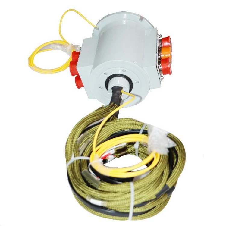 DHS100F-34-1F explosion-proof conductive slip ring with 1 fiber optic for oil platforms, view 3