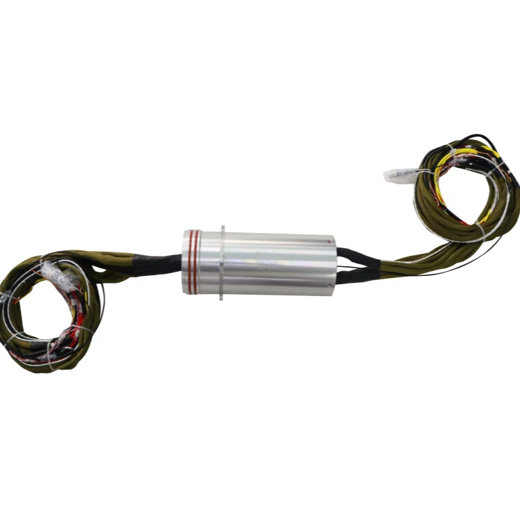 DHS099-64-1F single channel fiber optical rotary joint combine with 64 channels slip ring, view 2