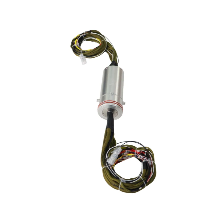 DHS099-64-1F single channel fiber optical rotary joint combine with 64 channels slip ring, view 3