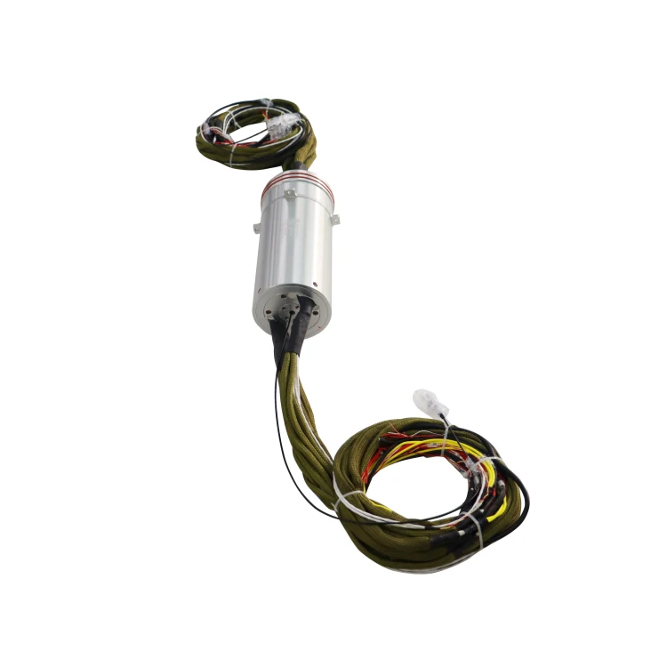 DHS099-64-1F single channel fiber optical rotary joint combine with 64 channels slip ring — fiber optic rotary joints manufactured by INGIANT