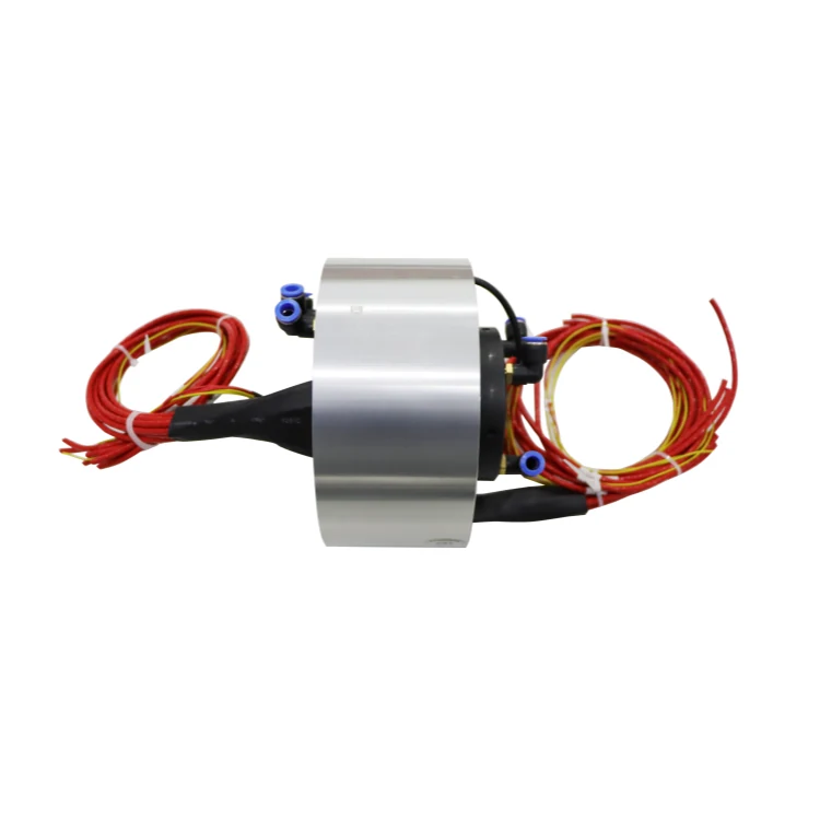 DHK060-16-3Q gas-electric hybrid slip ring 3 pneumatic channels and 16 electrical channels, view 2