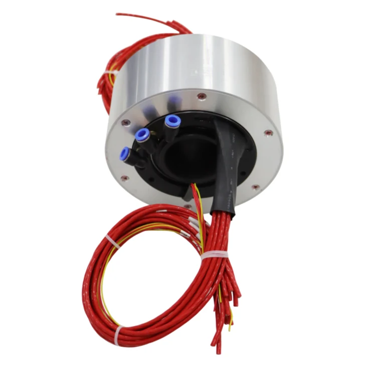 DHK060-16-3Q gas-electric hybrid slip ring 3 pneumatic channels and 16 electrical channels — pneumatic and liquid slip rings manufactured by INGIANT