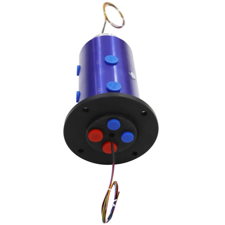 DHS070-4-2A-4Q Ingiant gas-electric hybrid slip ring combination 4 channels 2A and 4 pneumatic channel — hybrid slip rings manufactured by INGIANT