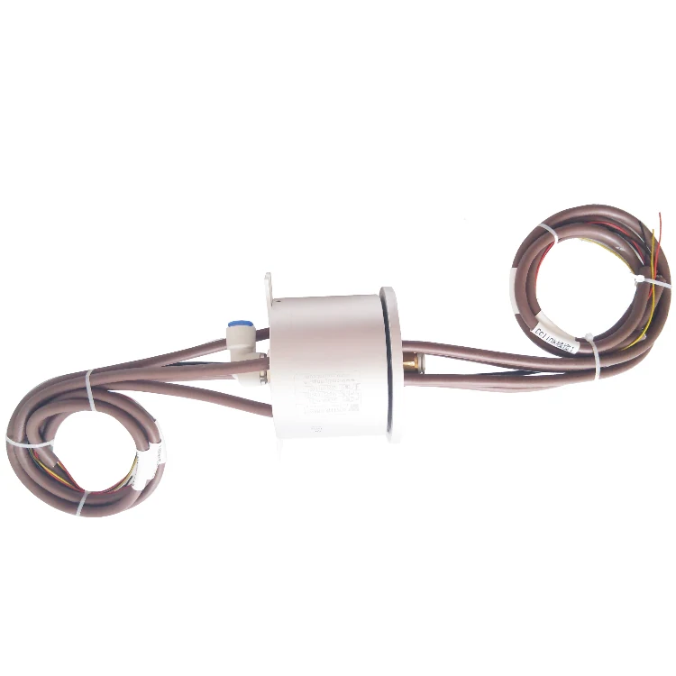 DHS099-19-1Q Gas-electric hybrid slip ring 99mm with 1 channel pneumatic、3 channels power and 16 channels signal — hybrid slip rings manufactured by INGIANT