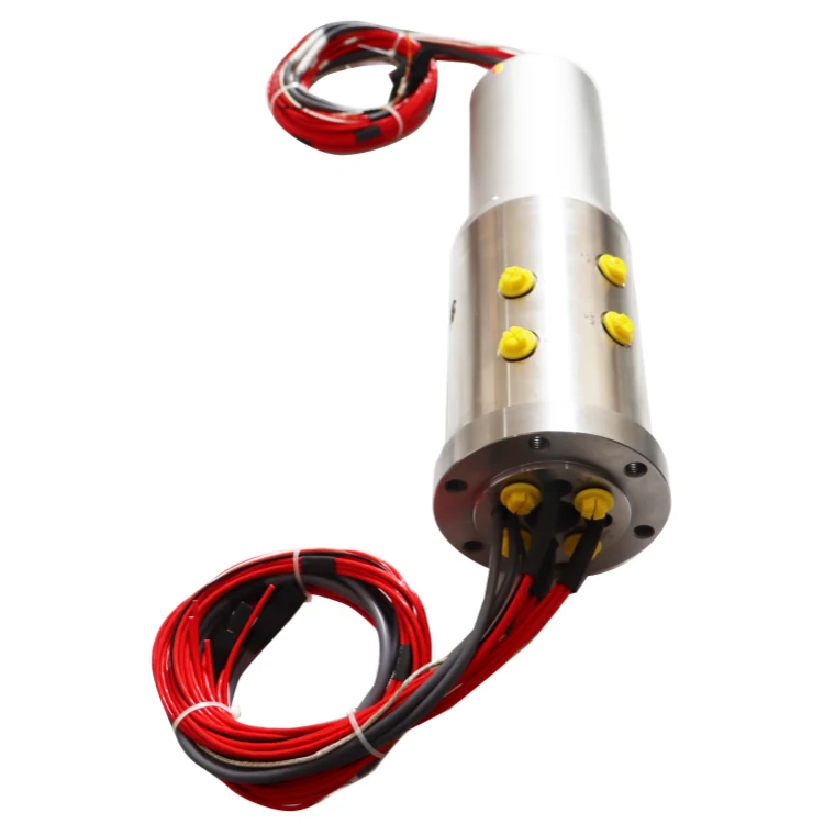 DHK030-27-4Q Gas-electric hybrid slip ring through hole 30mm combined 4 channels pneumatic slip ring — hybrid slip rings manufactured by INGIANT