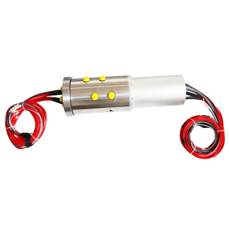 DHK030-27-4Q Gas-electric hybrid slip ring through hole 30mm combined 4 channels pneumatic slip ring, view 3