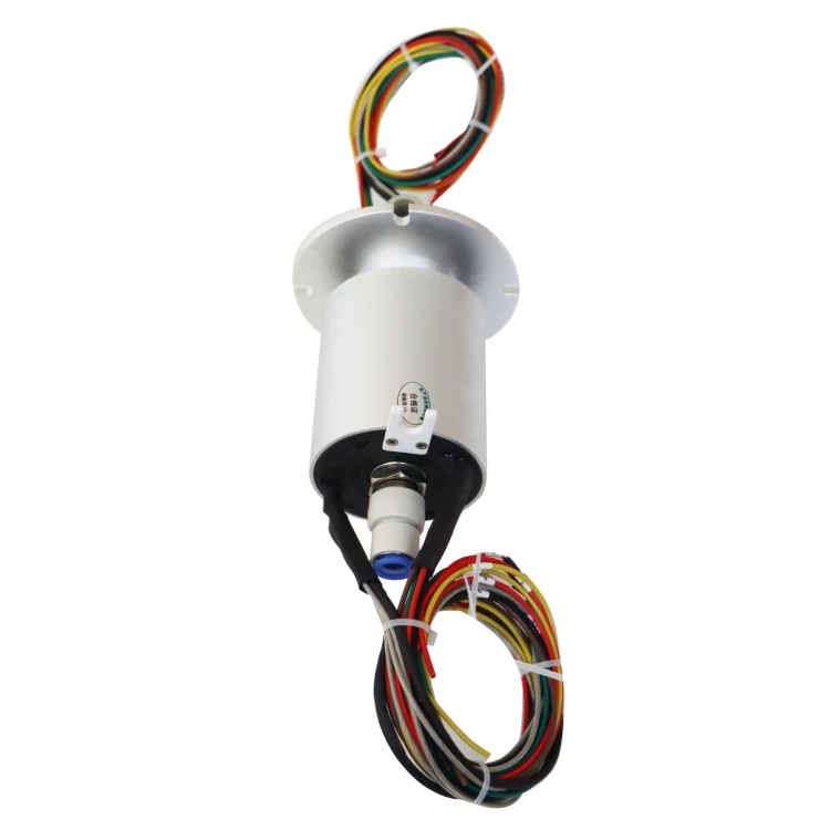 DHS078-12-1Q Ingiant Gas electric slip ring 78mm with 1channel pneumatic rotary joint + 12channels electrical slip rings, view 3