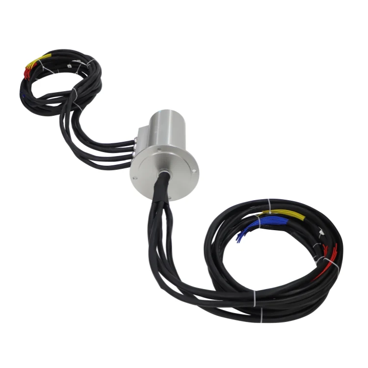 DHS130F-4-300A 130mm solid shaft high current waterproof slip ring 4 channels 300A for engineering machinery — customized slip rings manufactured by INGIANT