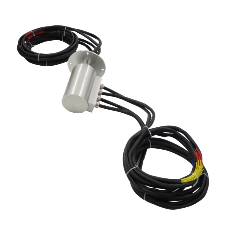 DHS130F-4-300A 130mm solid shaft high current waterproof slip ring 4 channels 300A for engineering machinery, view 2