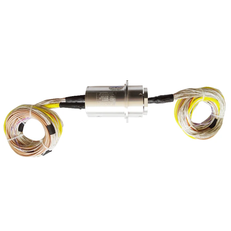 DHS056-42 OD 56mm high quality solid shaft slip ring 42 channels with flange connection — capsulated slip rings manufactured by INGIANT