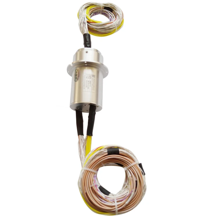 DHS056-42 OD 56mm high quality solid shaft slip ring 42 channels with flange connection, view 3