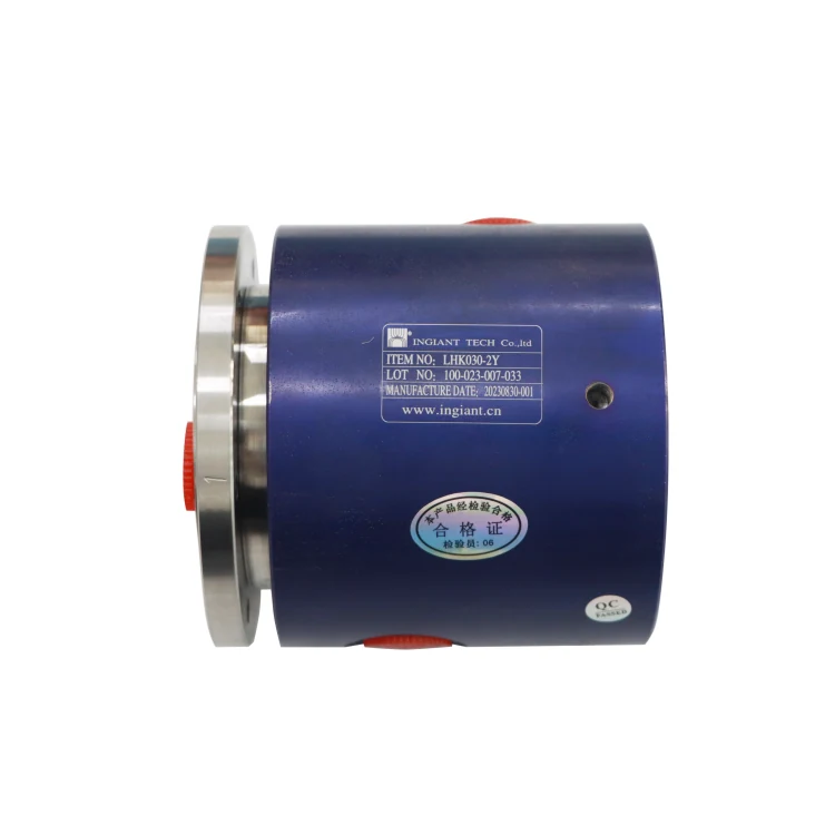 LHK030-2Y series hollow hydraulic rotary joint 2 channels hydraulic and hole diameter 30mm — rotary joints manufactured by INGIANT