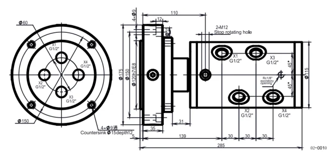 Ingiant hydraulic rotary unions diameter 115mm 4 channels, view 4