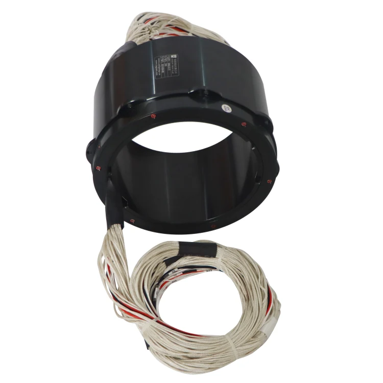 DHK143-35 ID143mm through hole slip rings have 35 electrical channels used for automatic potting machines, view 3