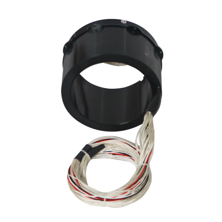 DHK143-35 ID143mm through hole slip rings have 35 electrical channels used for automatic potting machines — through bore slip rings manufactured by INGIANT