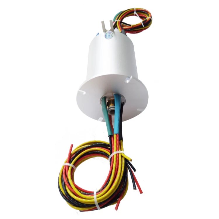 DHS086-12-1Q Ingiant Gas-electric slip ring out diameter 86mm with 1 channel pneumatic rotary joint and 12 electrical channels, view 2