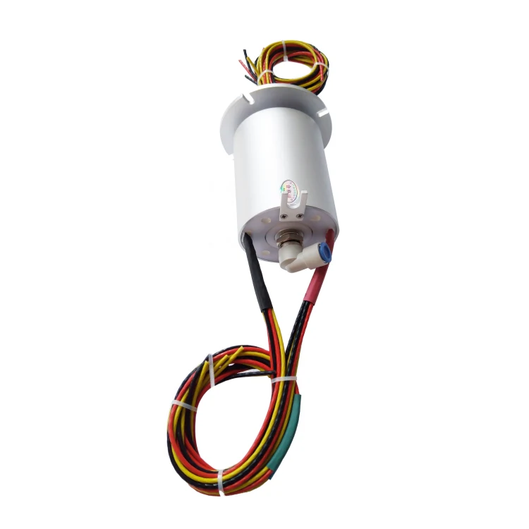 DHS086-12-1Q Ingiant Gas-electric slip ring out diameter 86mm with 1 channel pneumatic rotary joint and 12 electrical channels, view 3