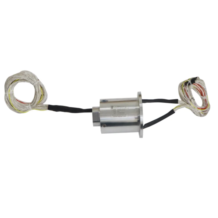 DHS050-16-1Q Ingiant gas-electric slip ring out diameter 50mm with1 channel rotary joint + 16 channels power/signal, view 2