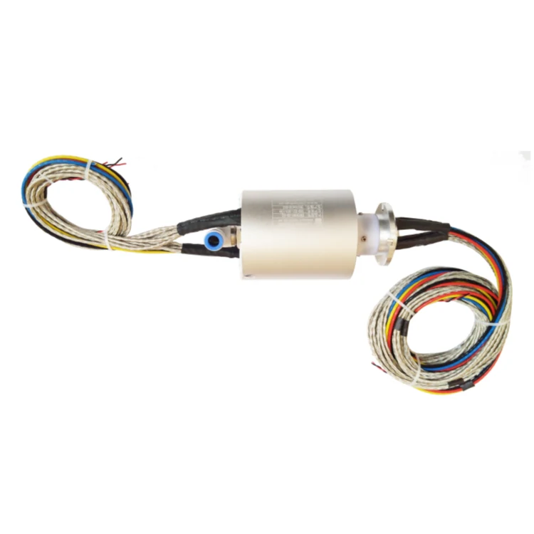 DHS085-26-1Q Ingiant gas-electric slip ring out diameter 85mm with 1 channel Pneumatic rotary joint and 26 electrical channels, view 2