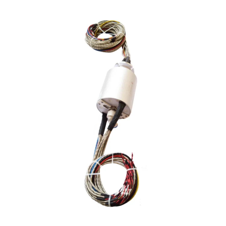 DHS085-26-1Q Ingiant gas-electric slip ring out diameter 85mm with 1 channel Pneumatic rotary joint and 26 electrical channels, view 3