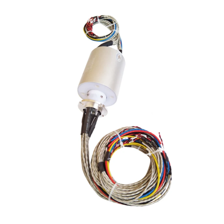 DHS085-26-1Q Ingiant gas-electric slip ring out diameter 85mm with 1 channel Pneumatic rotary joint and 26 electrical channels, view 4
