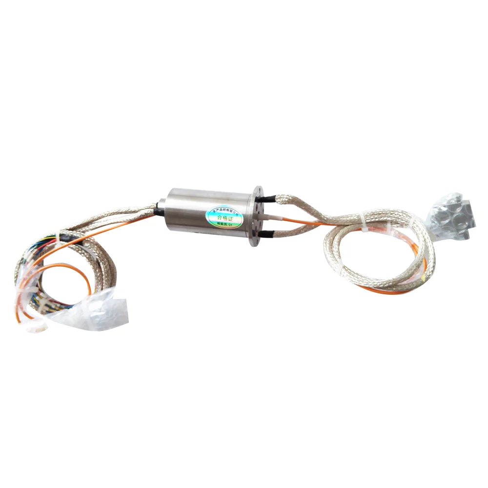 Ingiant hybrid slip rings 25channels combine 1 channel fiber optic, view 2
