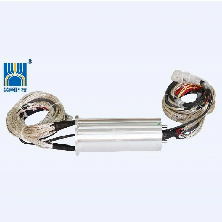 Ingiant non-standard customization hybrid slip ring 85mm 63channels with 4 fiber optic, view 2