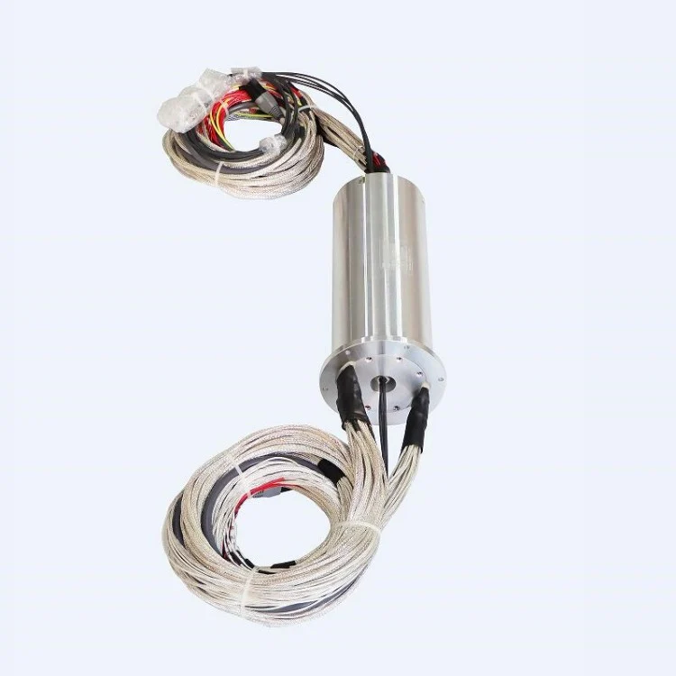 Ingiant non-standard customization hybrid slip ring 85mm 63channels with 4 fiber optic — hybrid slip rings manufactured by INGIANT