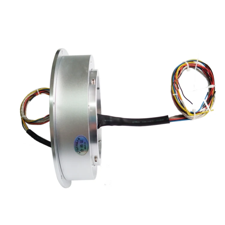 DHK108-8 Ingiant Pancake slip ring inner hole 108mm 8 channels with flat large diameter for heavy equipment towers — customized slip rings manufactured by INGIANT