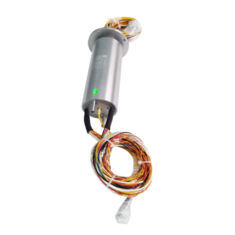 DHS058-42-1F Ingiant Photoelectric slip ring out diameter 58mm with 1 fiber optic slip ring and 42 electrical channels, view 3