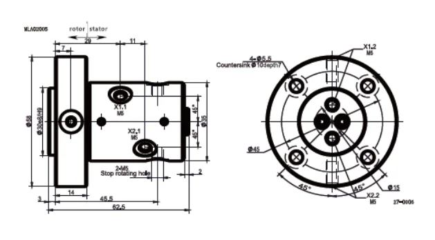 Ingiant standard pneumatic rotary joint 2 channels for crane, view 5