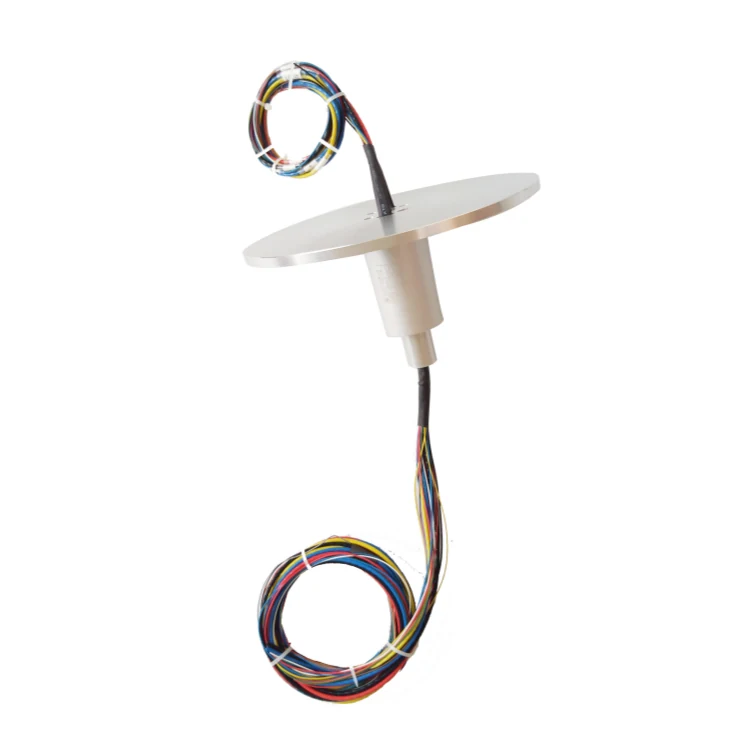 DHS048-18 Ingiant Stator flange slip ring out diameter 48mm with 8 channels power and 10 channels signal — capsulated slip rings manufactured by INGIANT