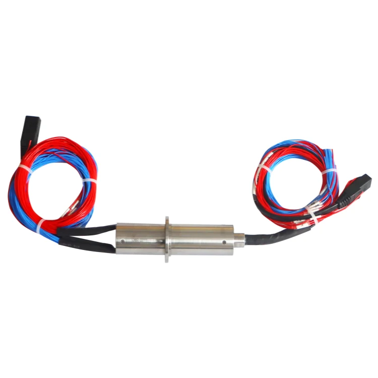 DHS028-46 Ingiant Miniature Ethernet slip ring out diameter 28mm with 1 channel Gigabit Ethernet signals combined with 37 power rings, view 2