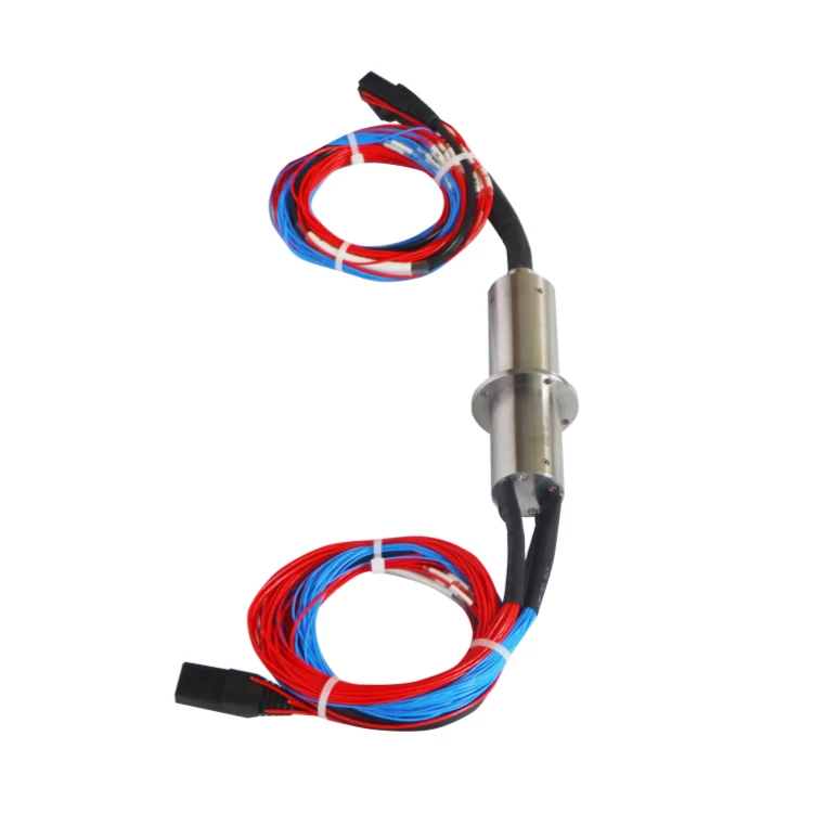 DHS028-46 Ingiant Miniature Ethernet slip ring out diameter 28mm with 1 channel Gigabit Ethernet signals combined with 37 power rings — ethernet slip rings manufactured by INGIANT