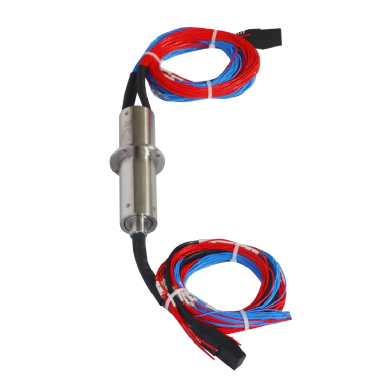 DHS028-46 Ingiant Miniature Ethernet slip ring out diameter 28mm with 1 channel Gigabit Ethernet signals combined with 37 power rings, view 3
