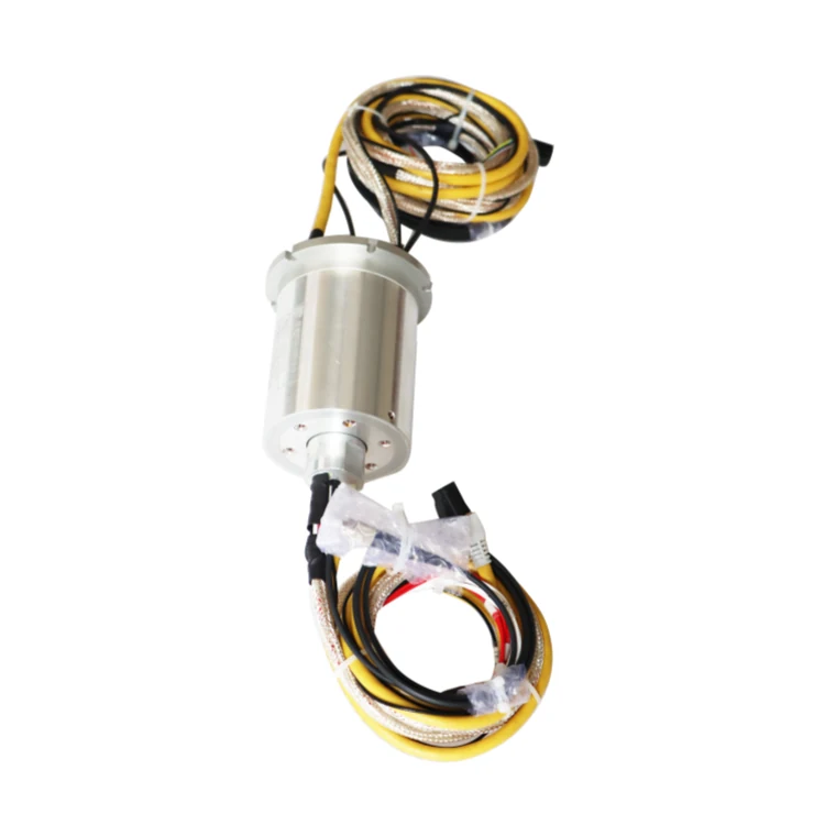 DHS075-14-1F Optoelectronic hybrid slip ring combines 1 optical fiber and 14 electrical channels, view 3