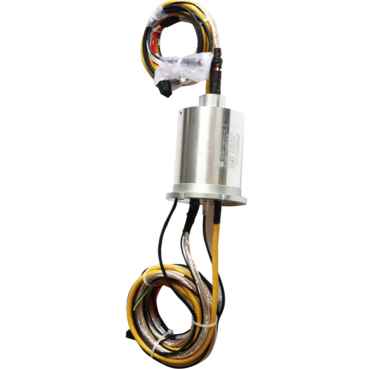 DHS075-14-1F Optoelectronic hybrid slip ring combines 1 optical fiber and 14 electrical channels — fiber optic rotary joints manufactured by INGIANT