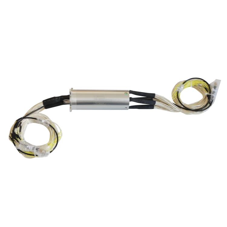 DHS050-50-5A-1F 50mm optoelectronic rotary joint 1 channel optical fiber and 50 channels 5A power signal, view 2