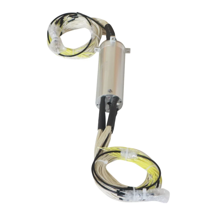 DHS050-50-5A-1F 50mm optoelectronic rotary joint 1 channel optical fiber and 50 channels 5A power signal, view 3