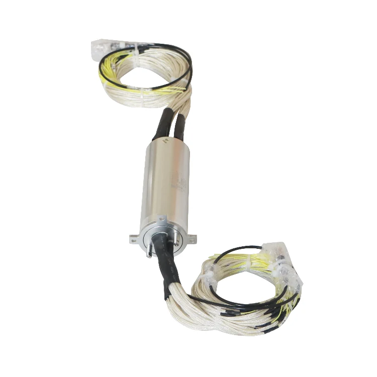 DHS050-50-5A-1F 50mm optoelectronic rotary joint 1 channel optical fiber and 50 channels 5A power signal — fiber optic rotary joints manufactured by INGIANT