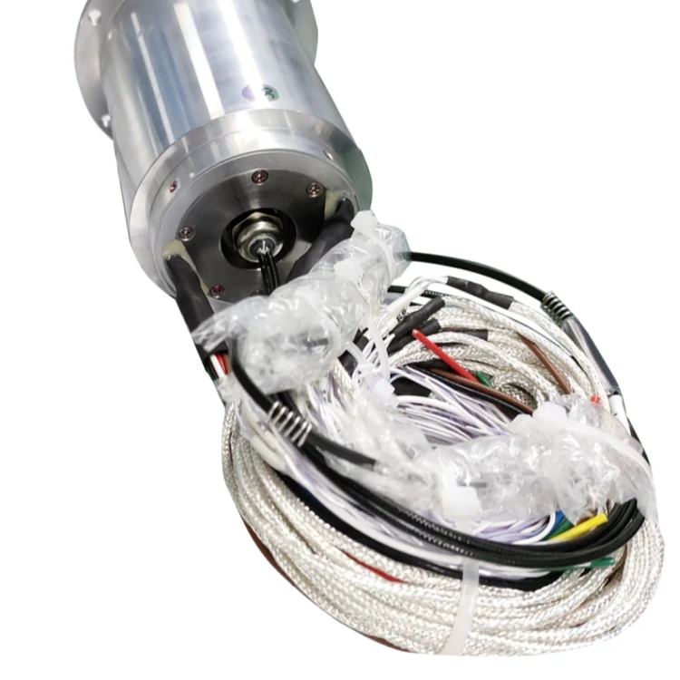 DHS070-70-2F 70mm optoelectronic rotary joint includes 2 optical fibers and 70 channels power signals, view 3