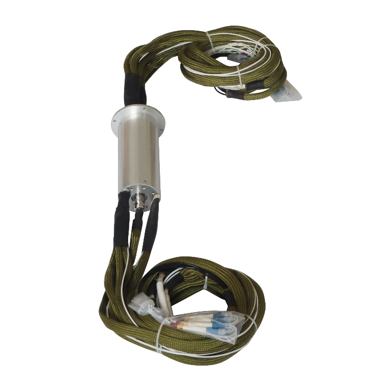 DH46E-5F-D76-L141-001 Optoelectronic rotary joint 76mm 5channels fiber optic 46 electrical military grade — fiber optic rotary joints manufactured by INGIANT