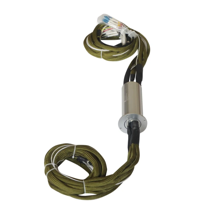 DH46E-5F-D76-L141-001 Optoelectronic rotary joint 76mm 5channels fiber optic 46 electrical military grade, view 2