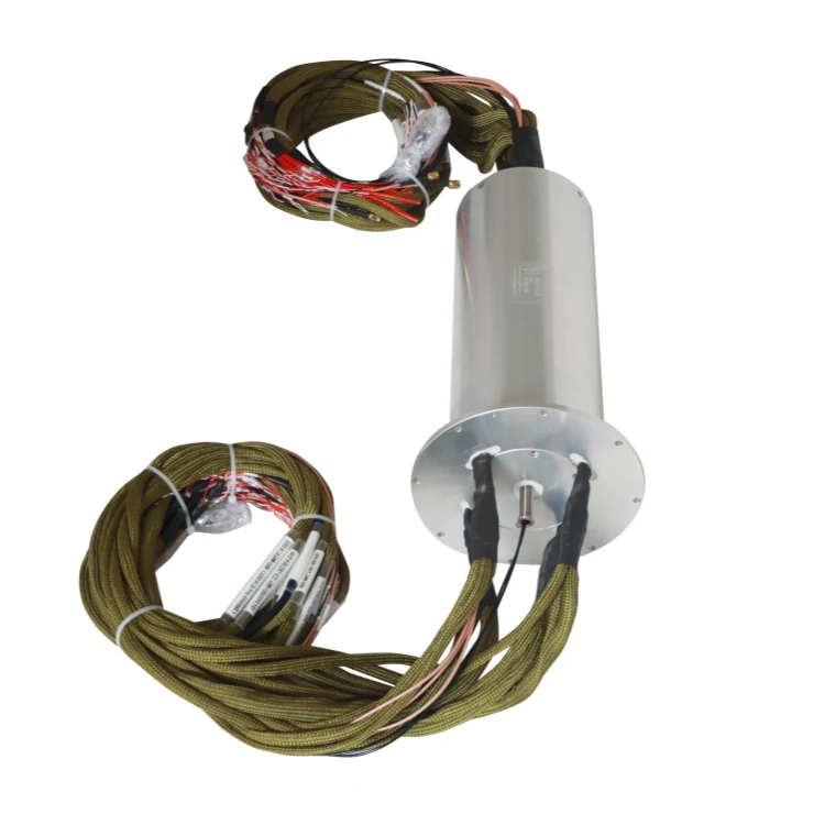DHS118-131-2F Optoelectronic rotary joint combines two-channel optical fiber, multi-channel communication signals and power — fiber optic rotary joints manufactured by INGIANT