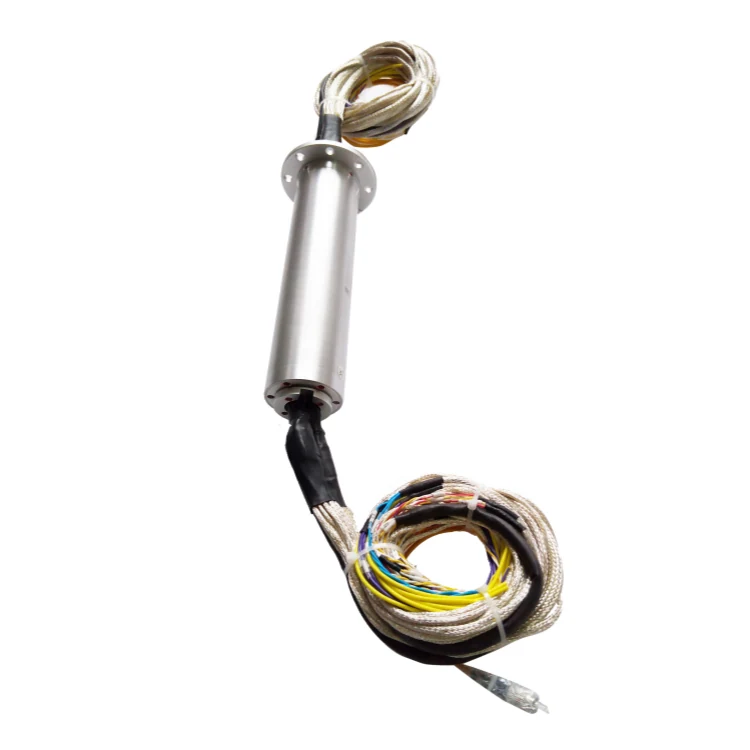 DHS050-39-1F Ingiant out diameter 50mm optoelectronic slip ring transmission 1 optical fiber and 39 electrical channels, view 2